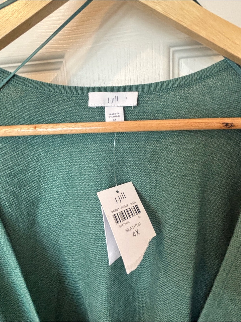 J. Jill Open-Front Cardigan in Teal Green - Picture 5 of 11